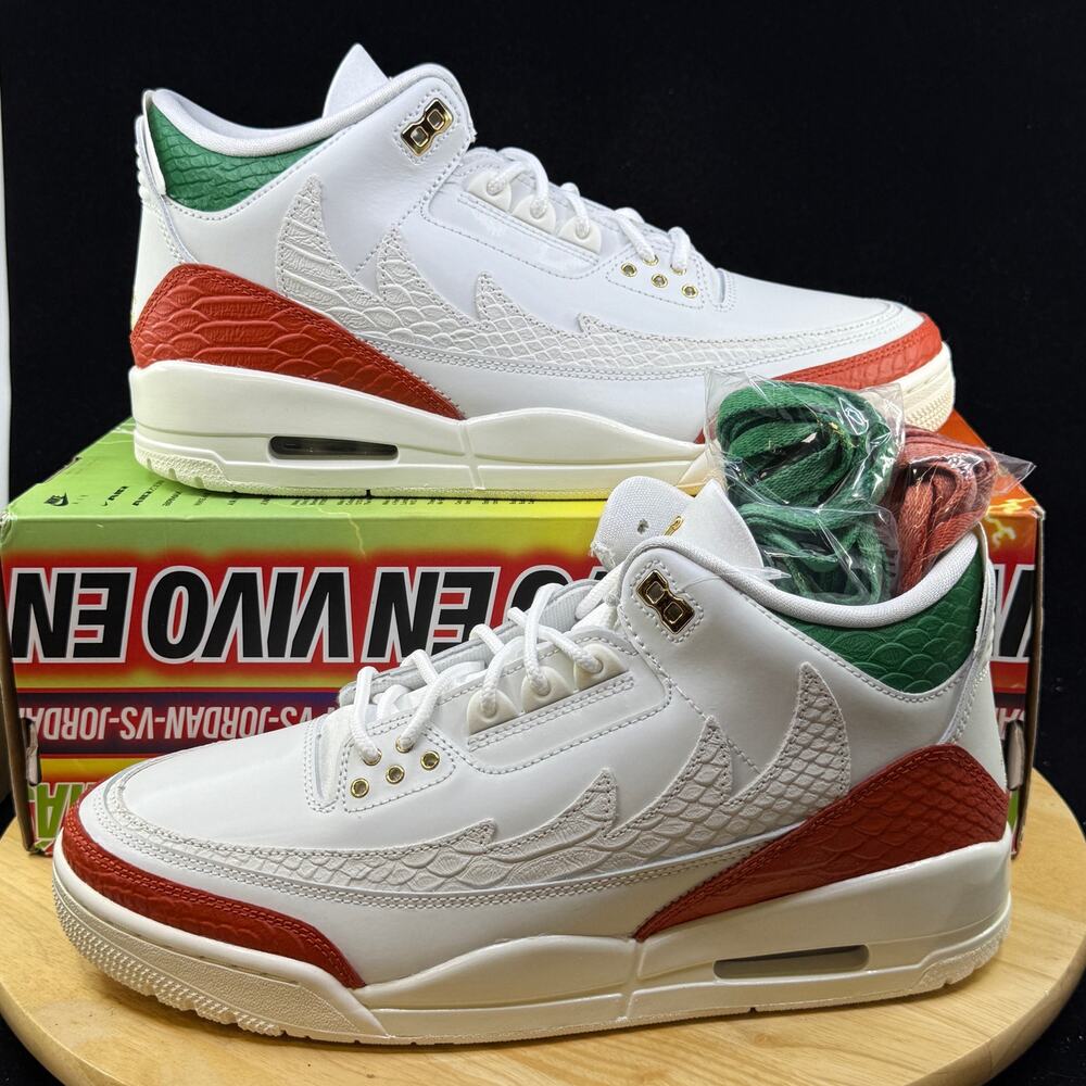 Nike Air Jordan 3 Mex Retro El Vuelo Summit White IO1752-100 Size 13 Mens